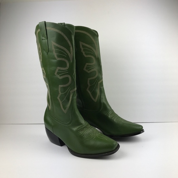 cowboy boots green